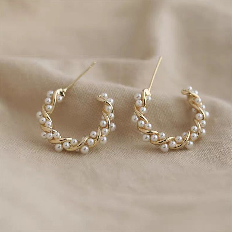Mini Pearl Hoop Earrings