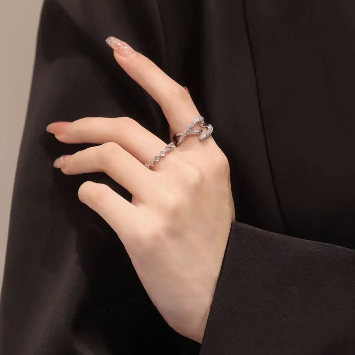 Personalised Geometric Adjustable Ring