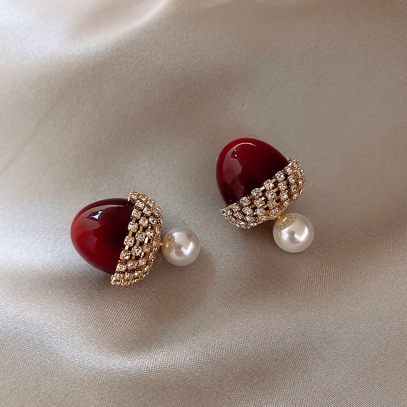 Rouge Cherry Pearl Earrings
