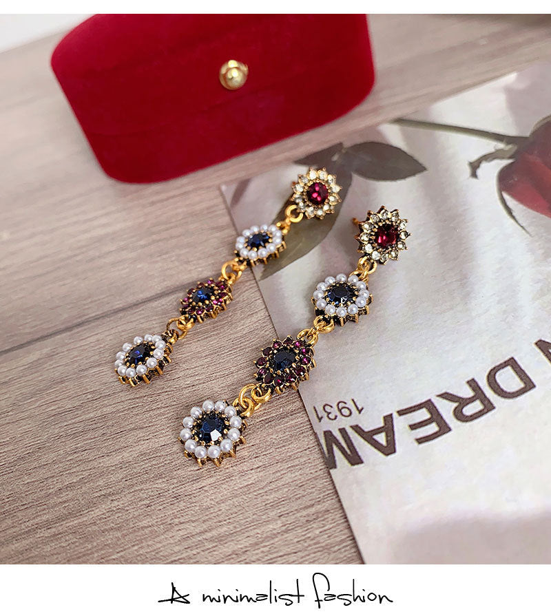 Vintage Flower Drop Earrings