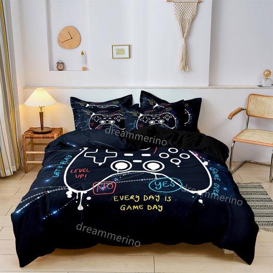Kids Gaming Bedding Set with Controller Design