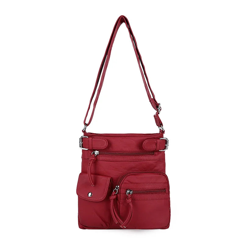 Multi-pocket crossbody bag Soft shoulder bag