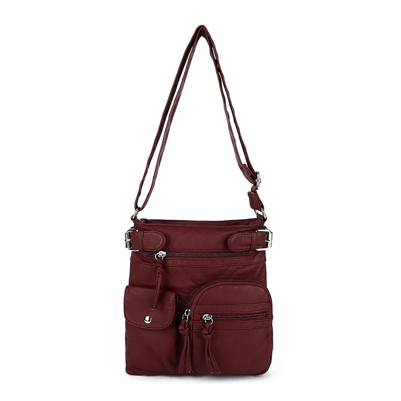Multi-pocket crossbody bag Soft shoulder bag