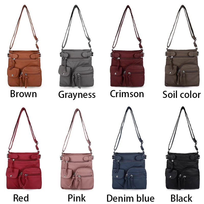 Multi-pocket crossbody bag Soft shoulder bag