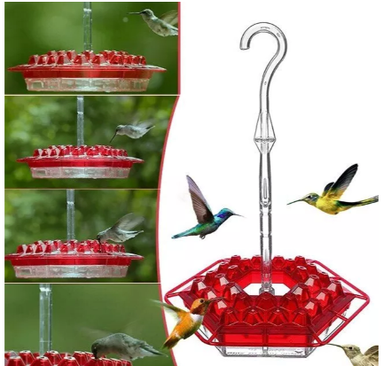 Hummingbird Feeder Red Plastic Hanging Bird Feeder