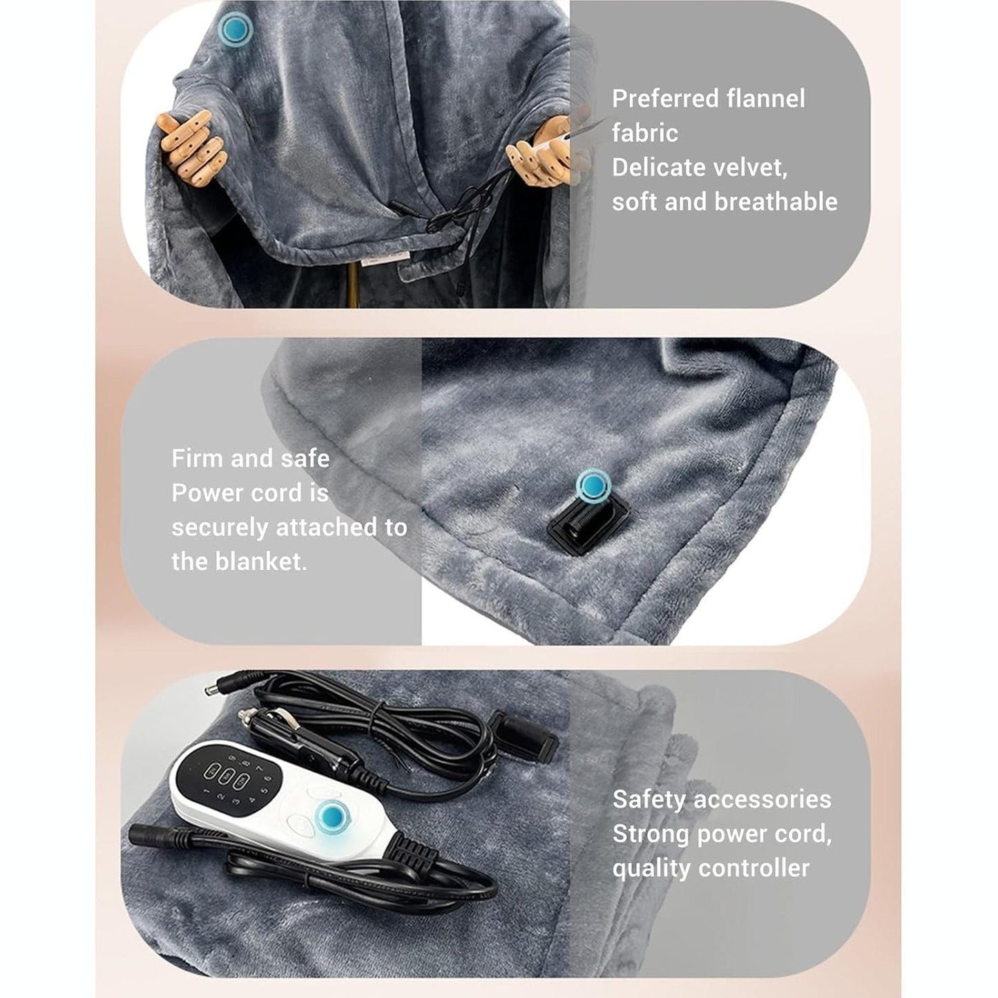 Heated Blanket | 12V Electric Washable Travel Throw