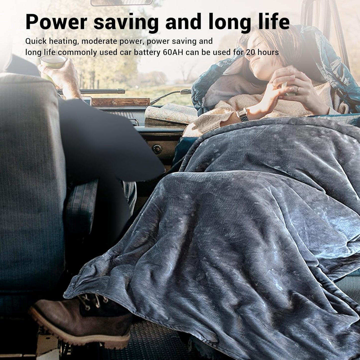 Heated Blanket | 12V Electric Washable Travel Throw