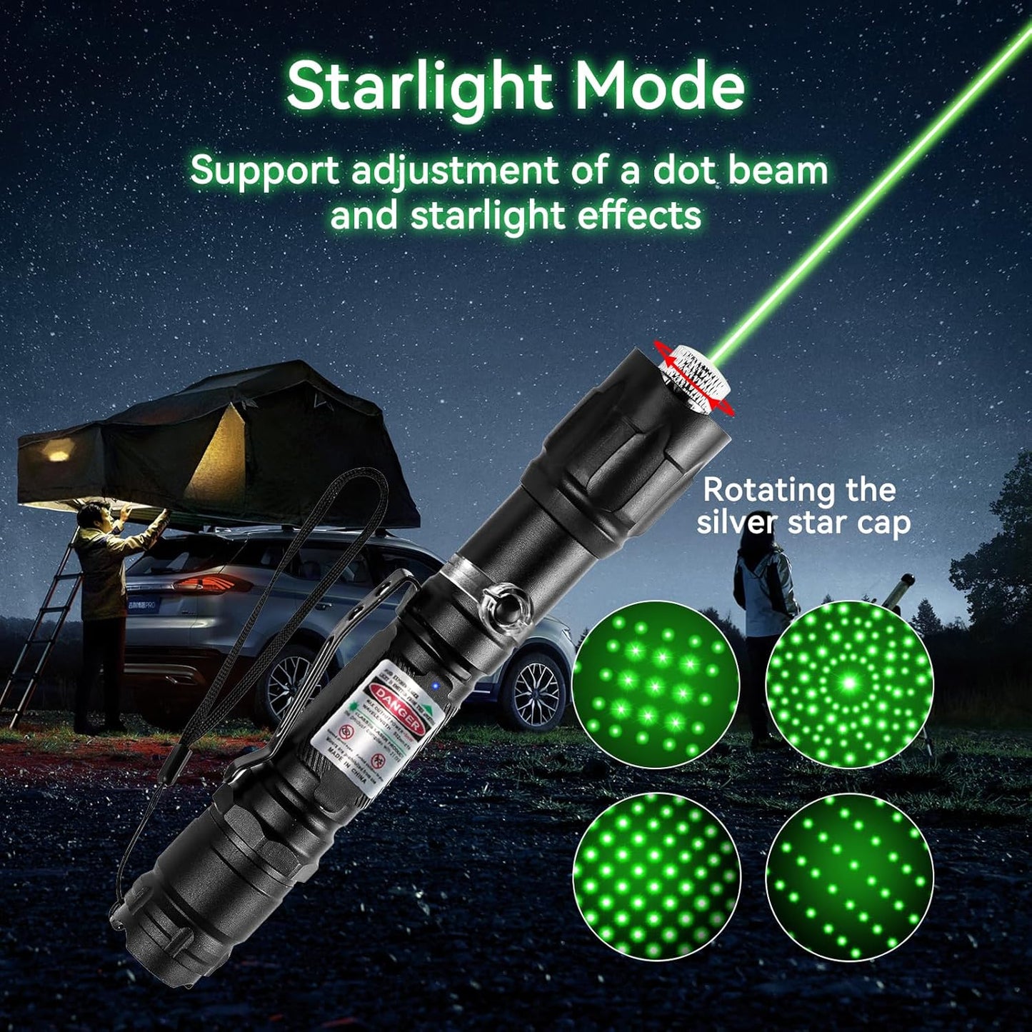 Flashlight Rechargeable Green Outdoor LED Torch