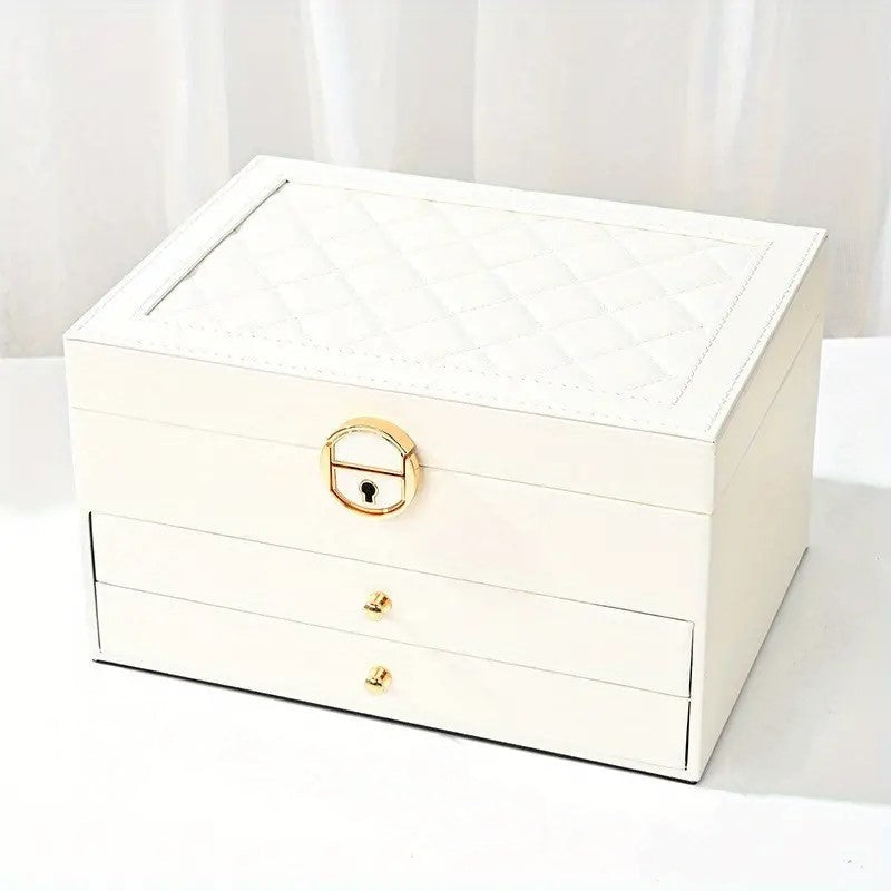 Jewelry Box Organizer Leather Multi-Layer Storage