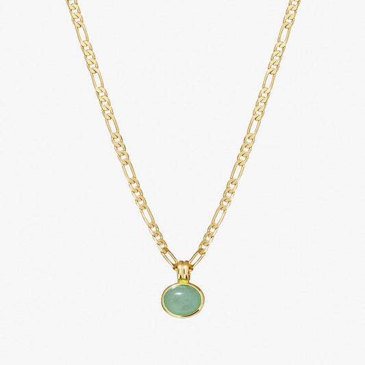 Jade oval pendant necklace