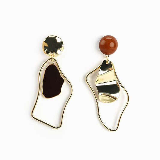 Asymmetrical Artful Alloy Statement Earrings