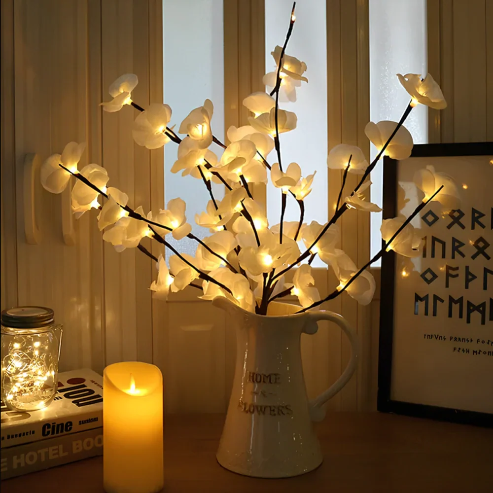 Fairy Lights Branch Lamp LED Floral Table Decor Bedroom