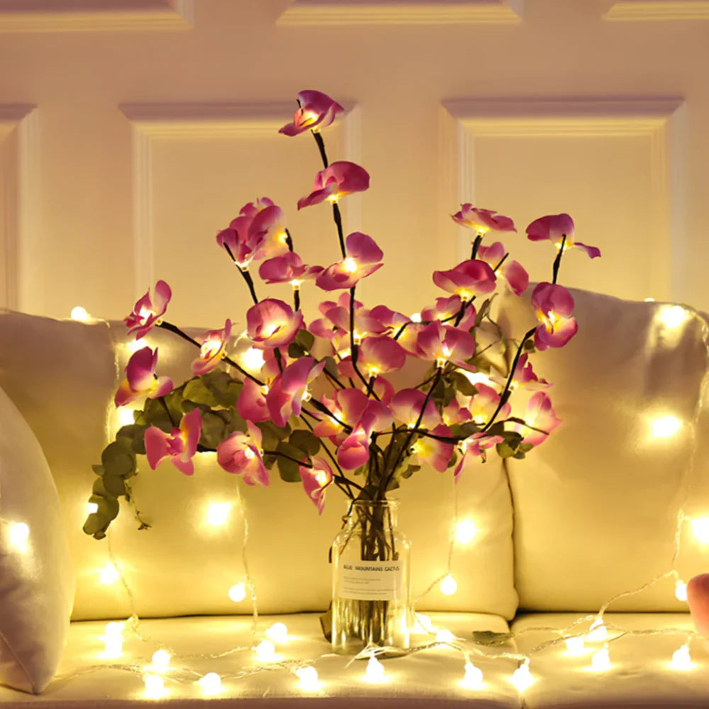 Fairy Lights Branch Lamp LED Floral Table Decor Bedroom