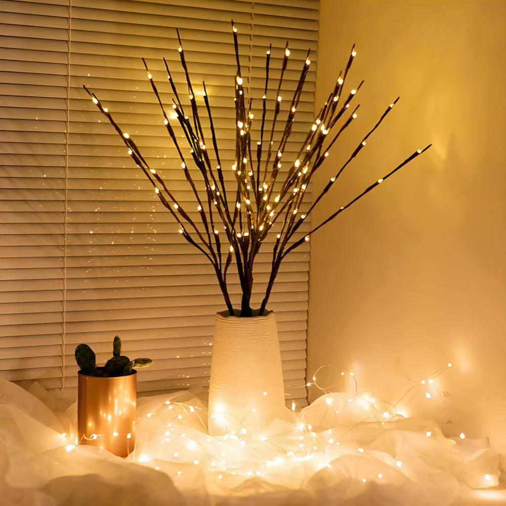 Fairy Lights Branch Lamp LED Floral Table Decor Bedroom