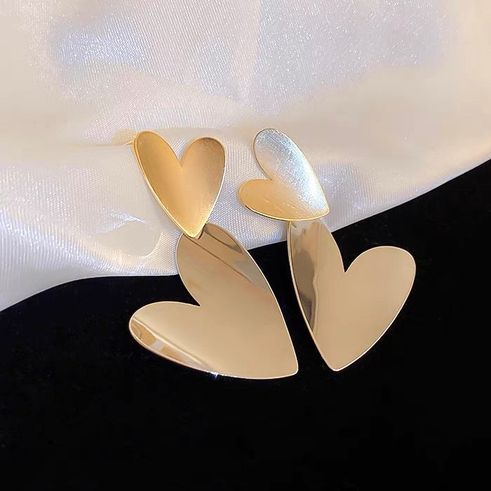 Brushed Heart Earrings