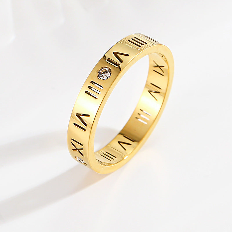 Openwork Roman Numeral Ring
