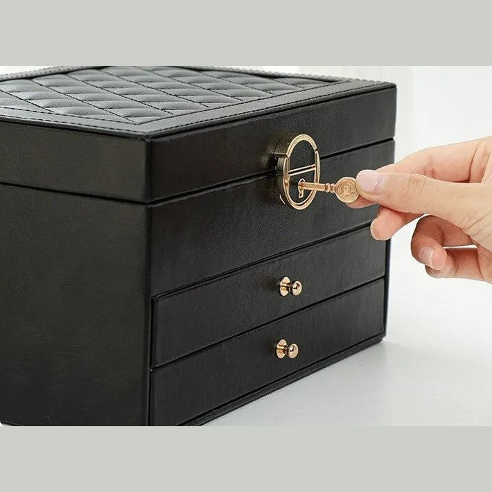 Jewelry Box Organizer Leather Multi-Layer Storage