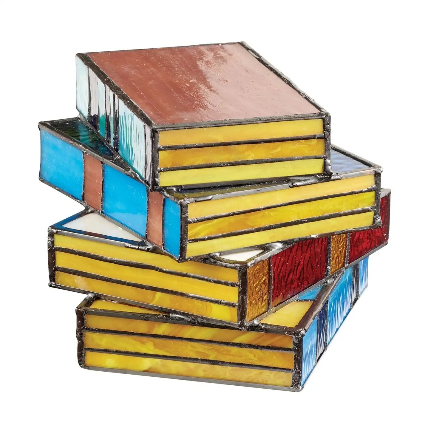 Stained Glass Table Lamp Decorative Book Design