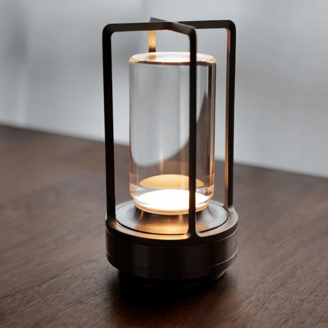 Table Lamp Crystal Glass Rechargeable Light