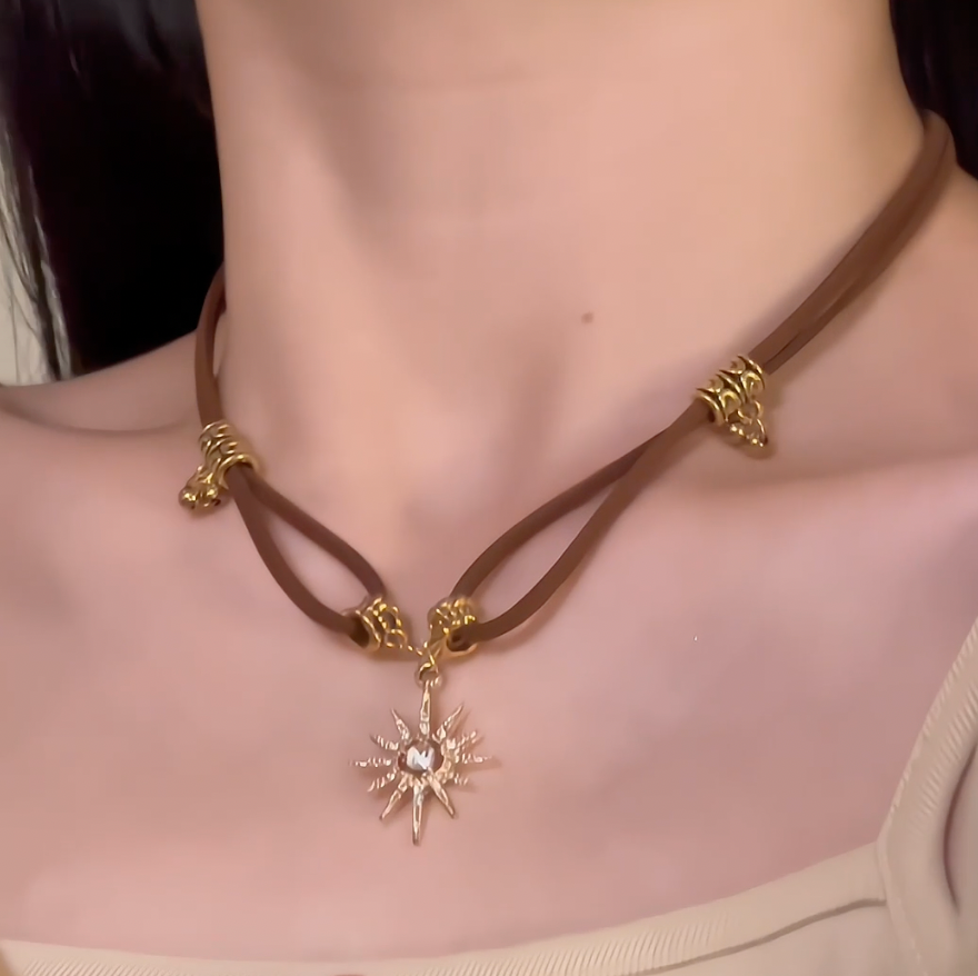 Vintage Sun God Pendant Necklace