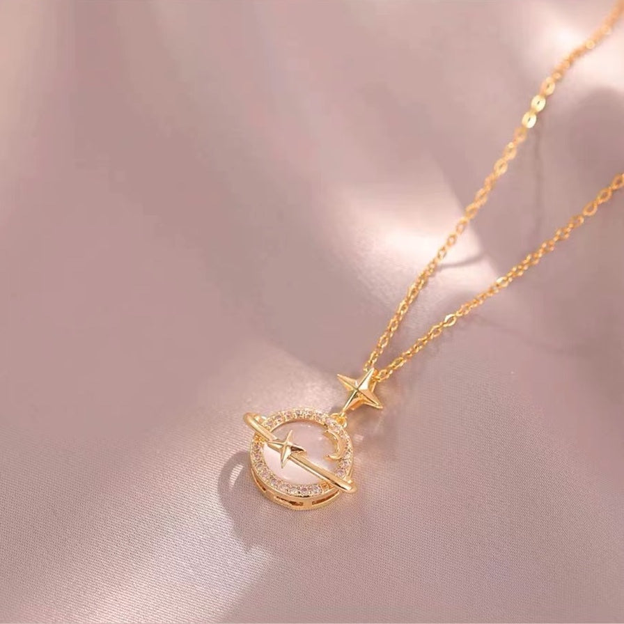 Sterling Silver Planet Drop Necklace