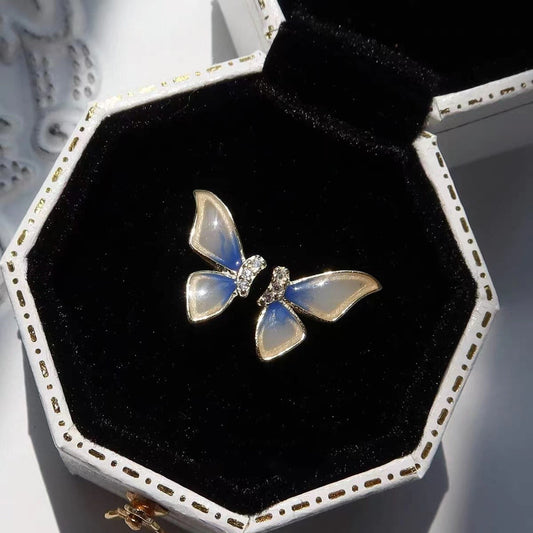 Blue Butterfly Earrings in Sterling Silver