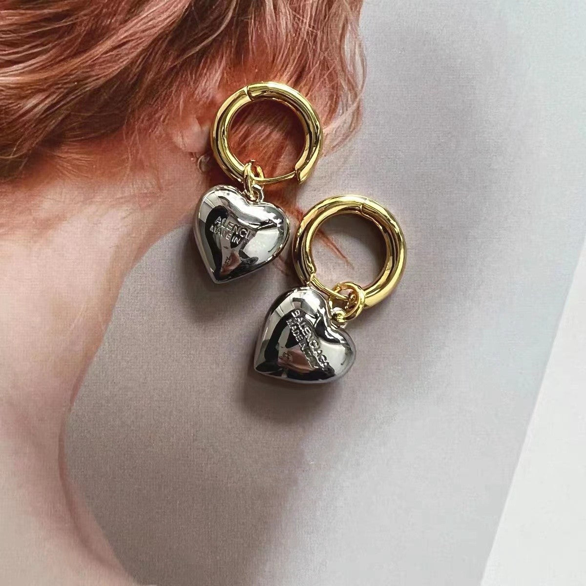 Metal Clashing Love Earrings