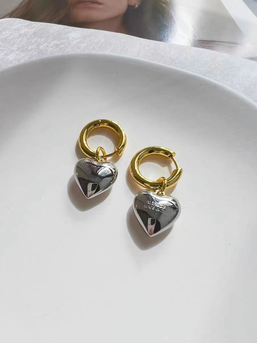 Metal Clashing Love Earrings