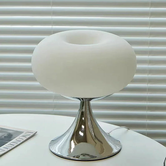 Table Lamp Modern Glass Chrome Base Light