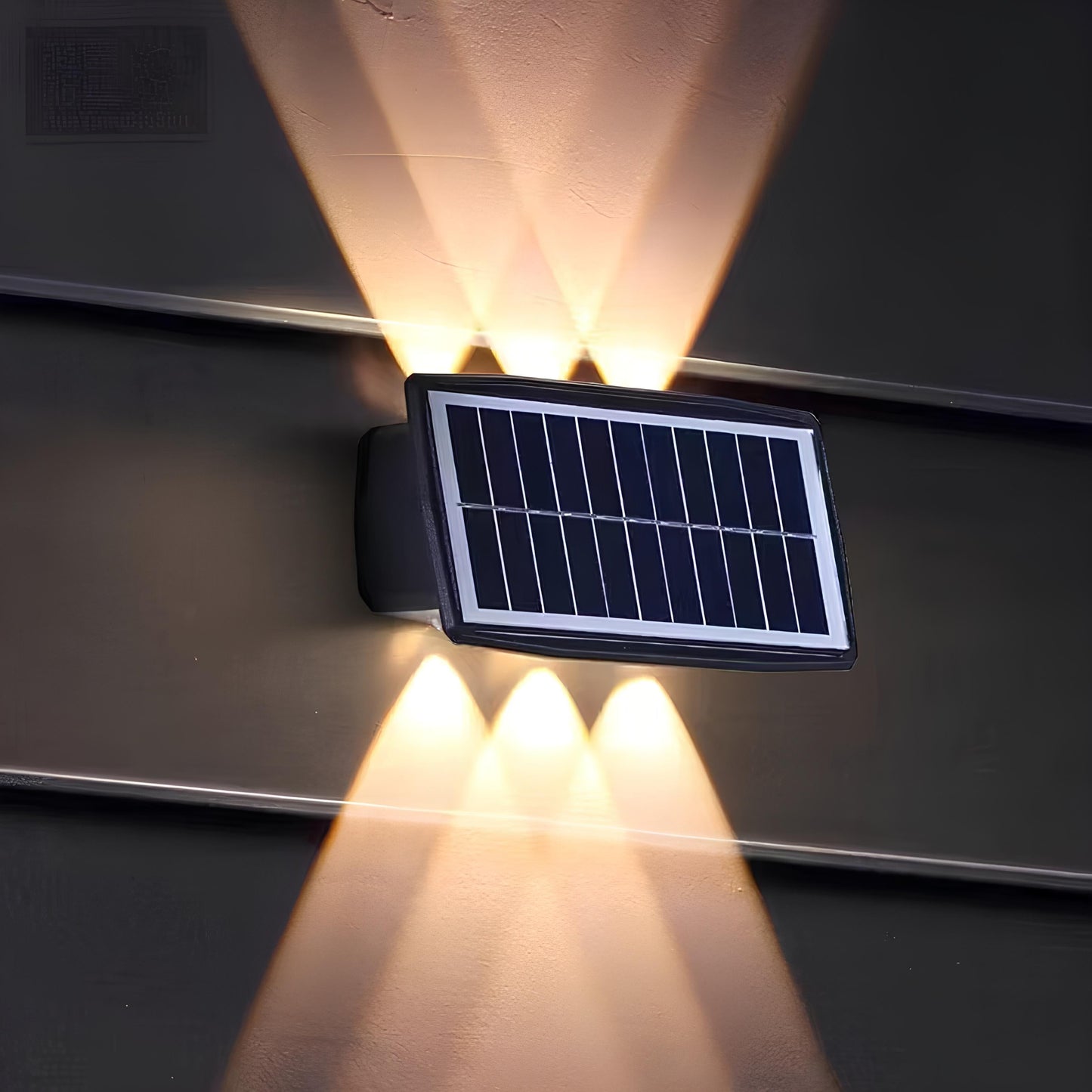 Outdoor Solar LED Wall Light Black