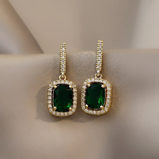 Evergreen Gold Crystal Earrings