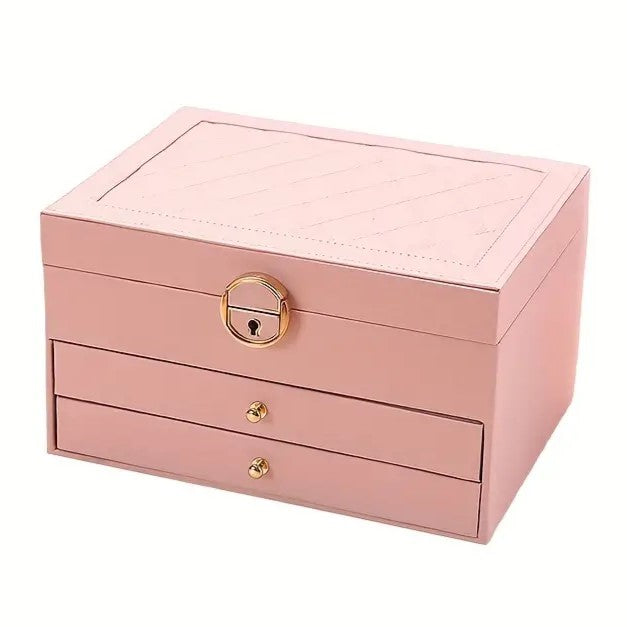 Jewelry Box Organizer Leather Multi-Layer Storage