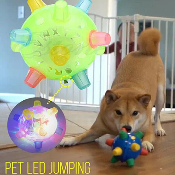 Dog Toy LED Bouncing Interactive Ball Rubber