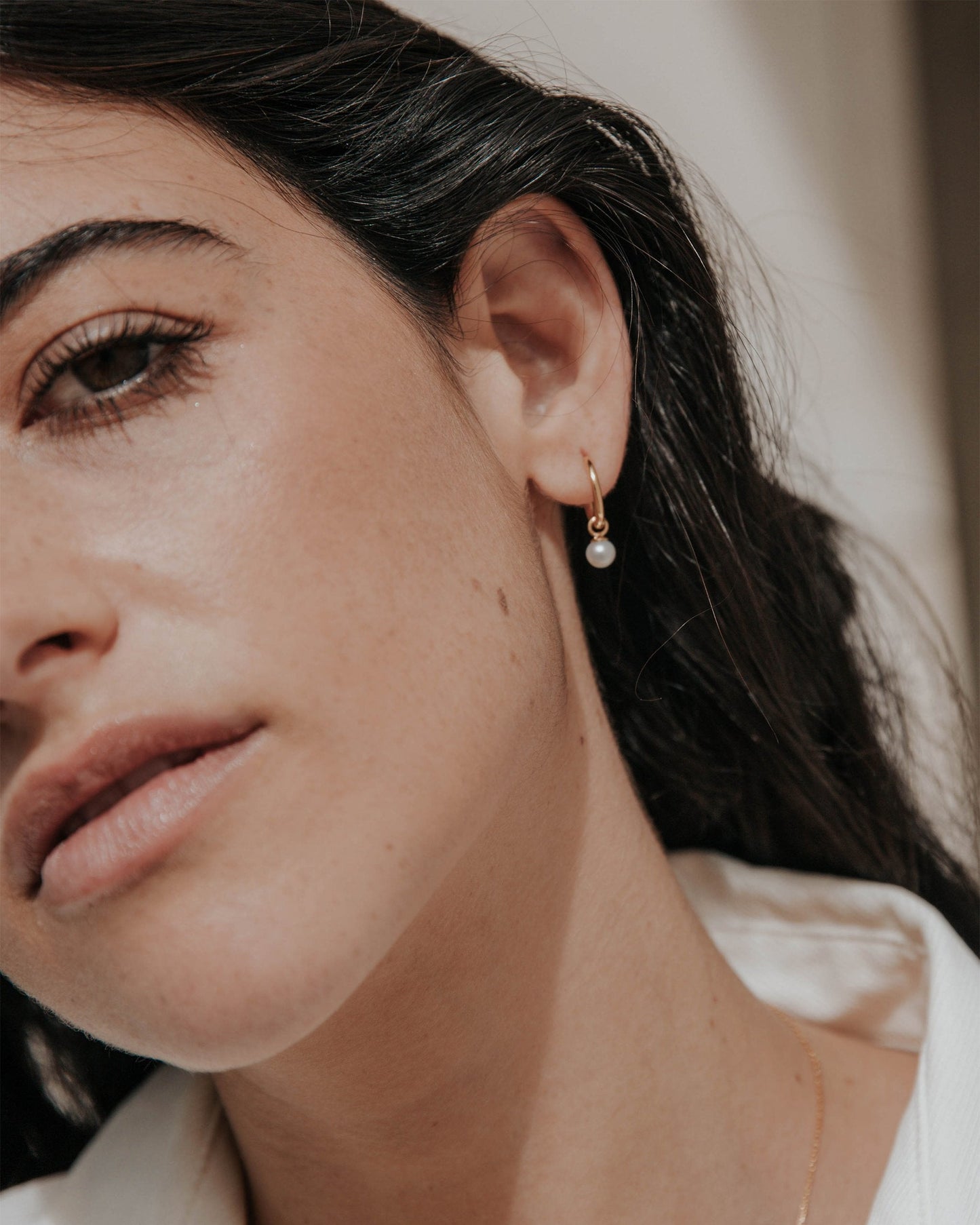 Pearl Huggie Earrings