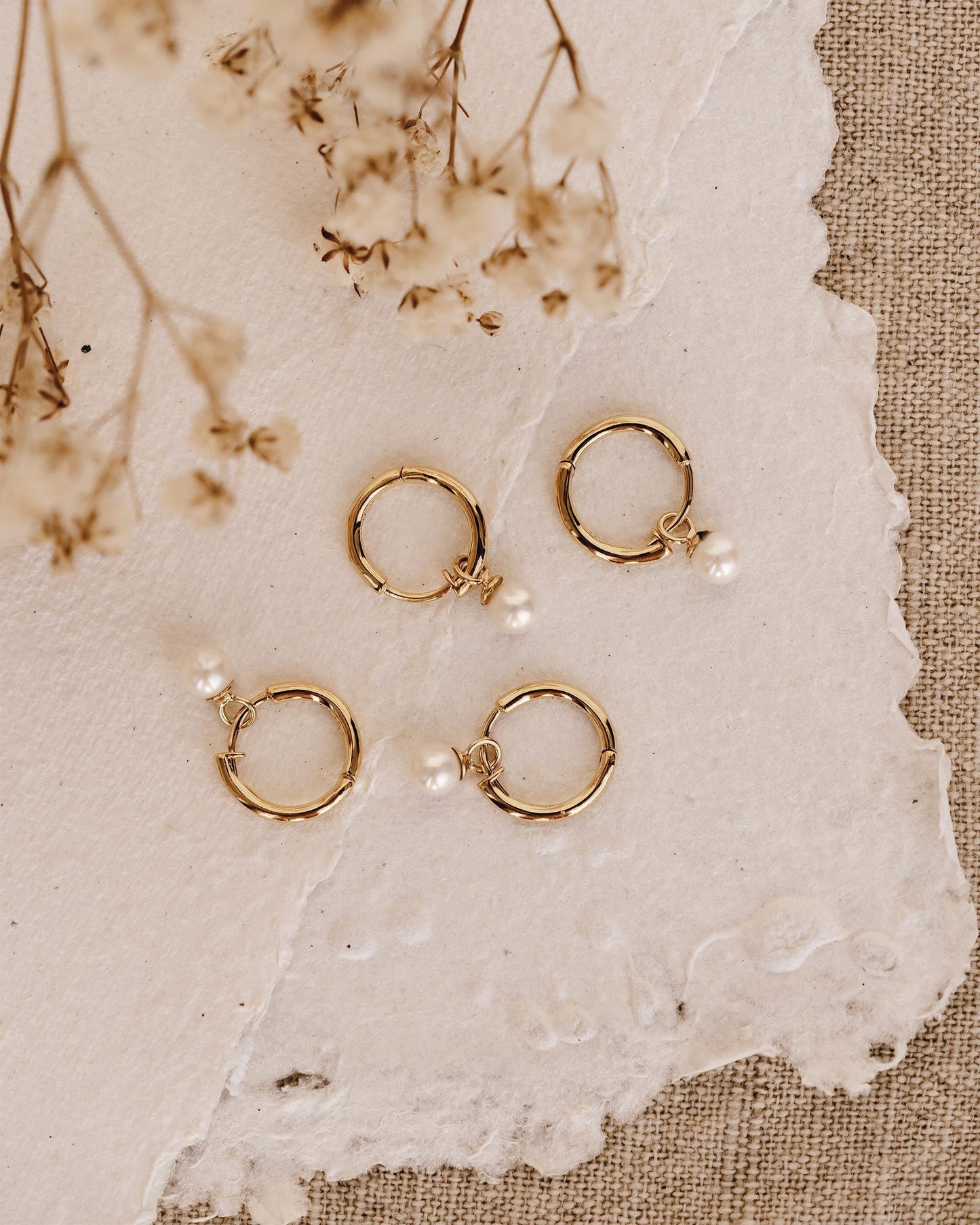 Pearl Huggie Earrings