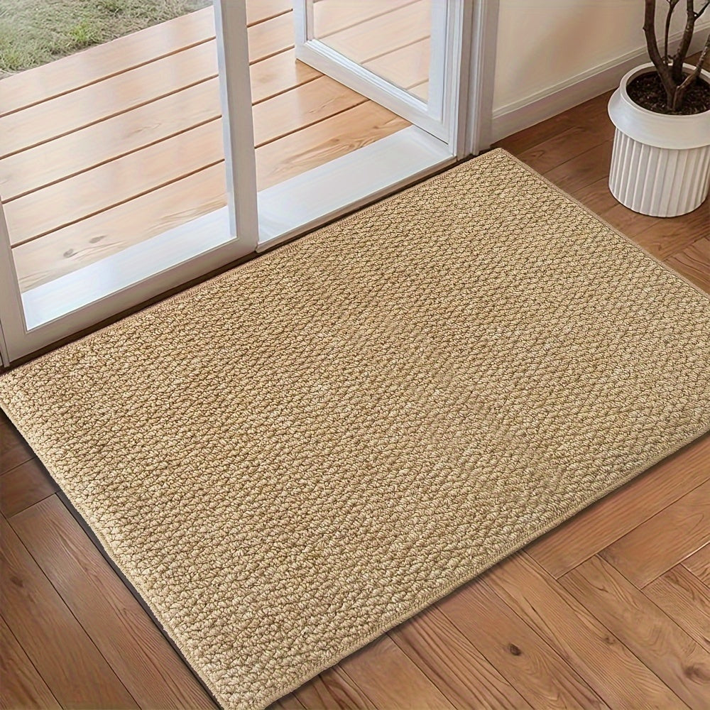 Door Mat Beige Washable Non Slip Rug